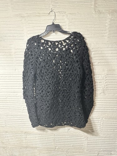 Elie Tahari Black Chunky Knit Sweater Size Small Oversized Warm Soft