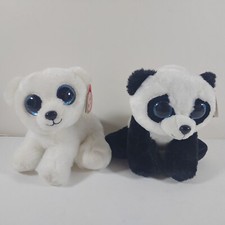 Ty Beanie Baby BABOO & ARI THE PANDA & POLAR BEAR 6" (2016) Stuffed Plush MWMT