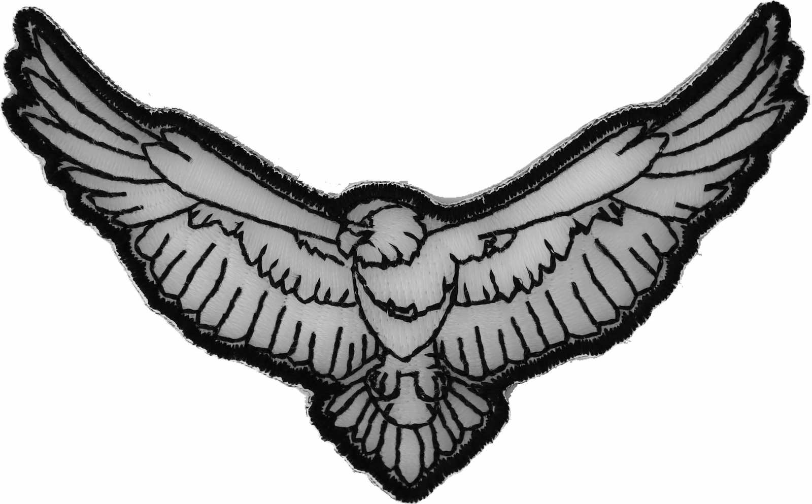 Black and White Eagle Iron on Patch - 3.5x2.2 inch - P5550
