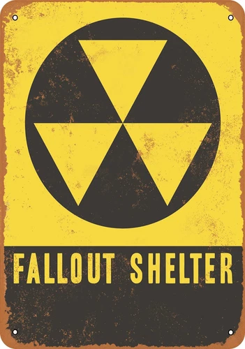 METAL SIGN - Fallout Shelter - Vintage Look Reproduction