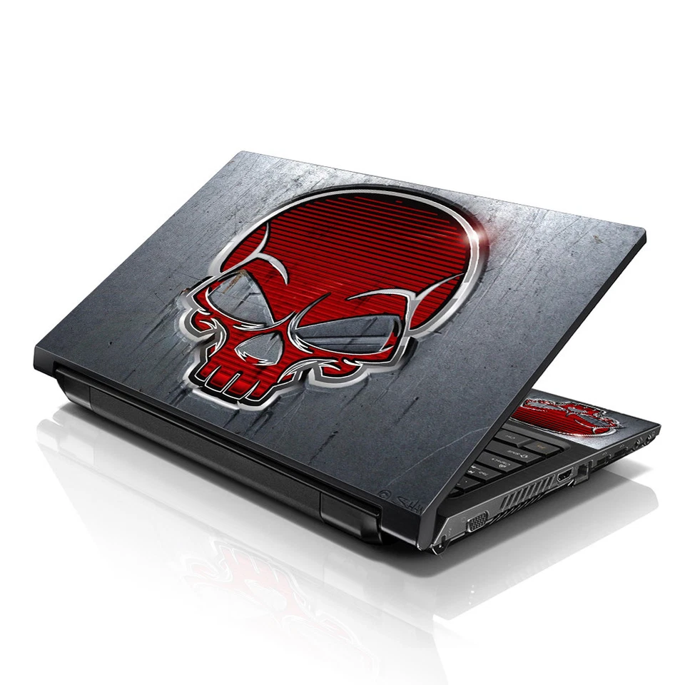Laptop Skin Sticker Notebook Decal Cover Red Skull for Dell Apple HP 17" - 19" - Image 2 of 4