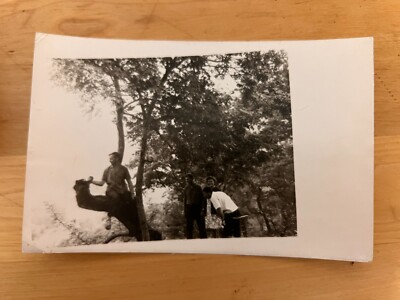 1960s Guy in the tree Nature Style Fashion Soviet people Vintage photo
