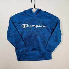 Champion Classic Logo Blue Pullover Hoodie Sweatshirt w/ Front Pockets Size 4/5