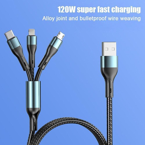 3 In 1 Pd Charging Cable One Drag Three Apple Charge± Usb Type-c Y7Y7 FAST I8C2 - Zdjęcie 4 z 15