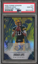 2020 Panini Honors #11 Jordan Love Signature Auto Gold 2/2 PSA 10