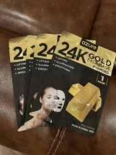 (4) Firming Face Mask Gold AZURE Lux 24K  Treatment New In Pack Beauty Skin Care