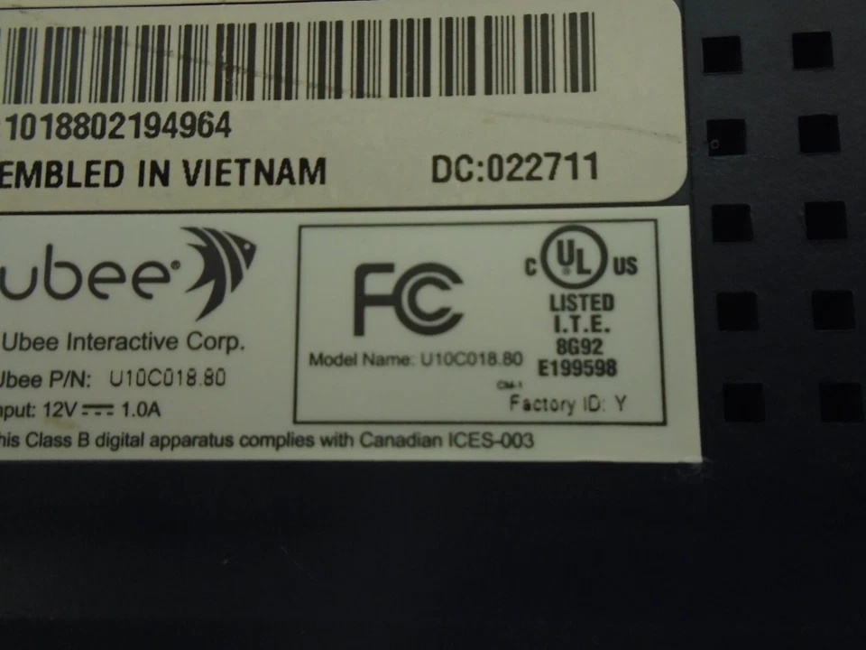 Ubee Ambit U10C018 DOCSIS 2.0 Cable Modem - Image 4 of 4