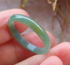 Certified Icy Green Burma Natural A JADE Jadeite Circle RING USA. 10    609984