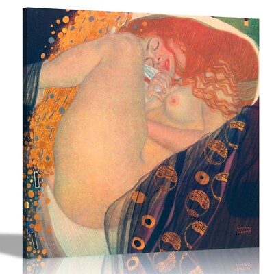 Danae von Gustav Klimt gerahmte Leinwandbilder hängend Wandbilder Büro Bilder Akt