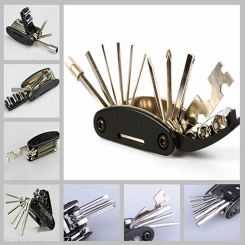 Kit de herramientas de reparación de bicicletas, herramienta de cadena de bicicleta llave hexagonal accesorios juego de herramientas múltiples - Imagen 3 de 16