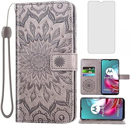 Phone Case for Moto G30/G20/G10/10 Power 2021 Wallet Cases with Tempered Glass S