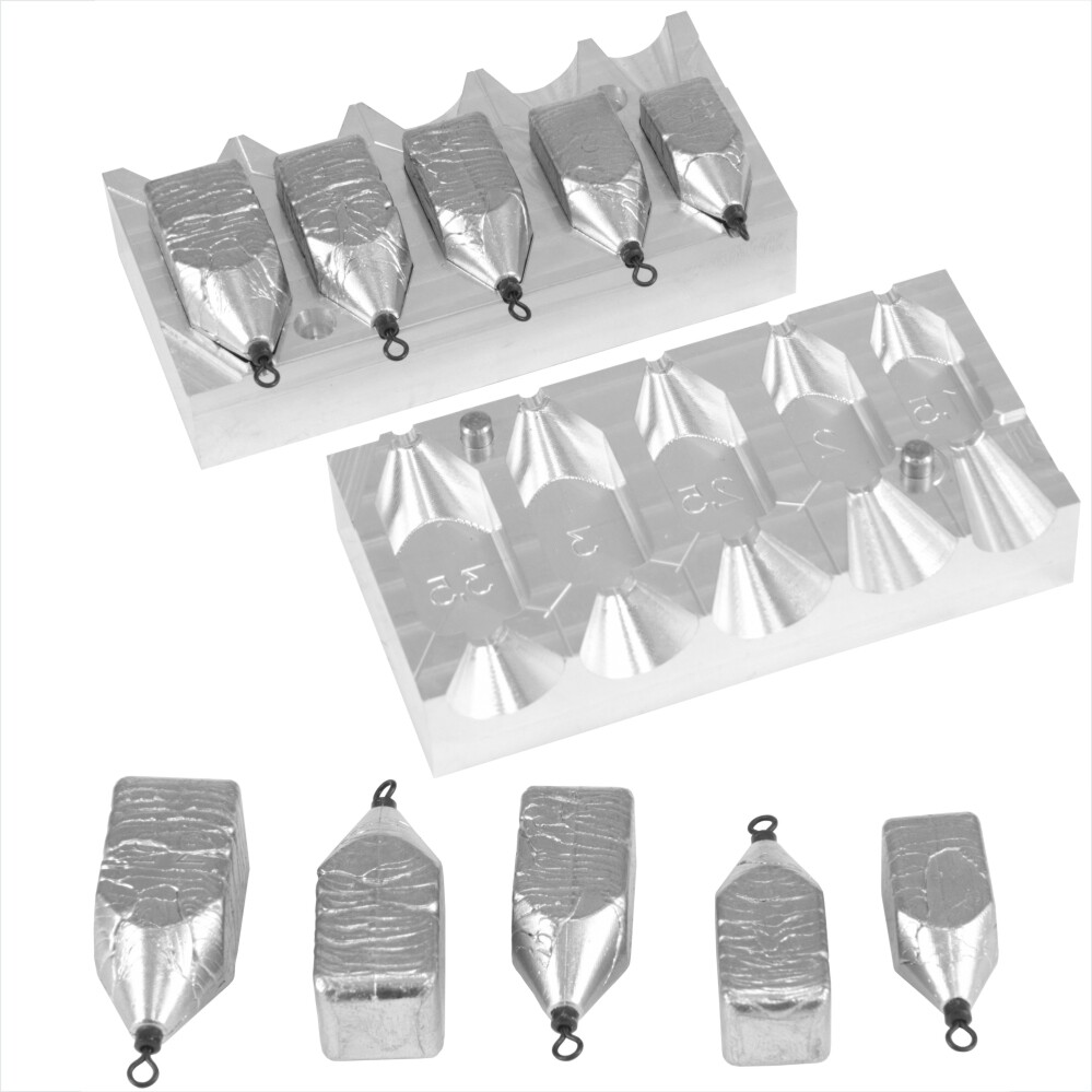 DIY Fishing Mould CNC Aluminium Square Swivel Pear Bomb Lead