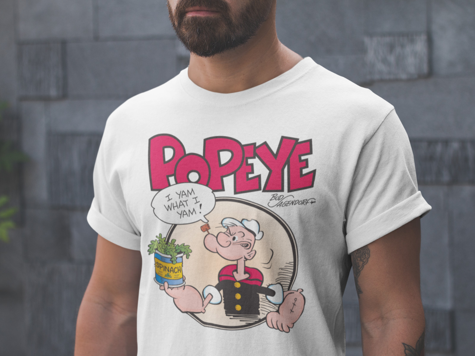 CAMISETA CON LOGO Popeye El Hombre Marinero Vegano Divertido Chico Cómics S M L XL Gimnasio