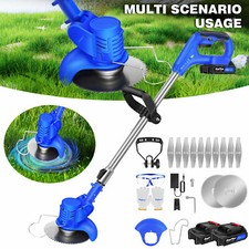 Cordless Strimmer Grass Trimmer 3500W Electric Weed Cutter Edger Battery Charger