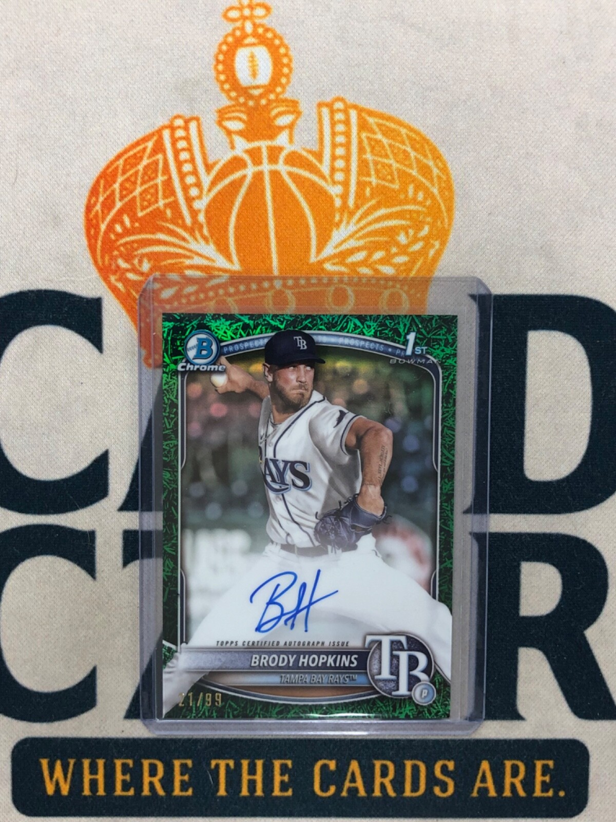 2025 Bowman Chrome BRODY HOPKINS 1st Bowman Green Grass Refractor AUTO /99 CP