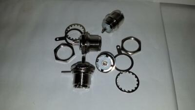 Panel mount or Chassis mount SO-239 (UHF Female) connectors. SO-239 Female LOT