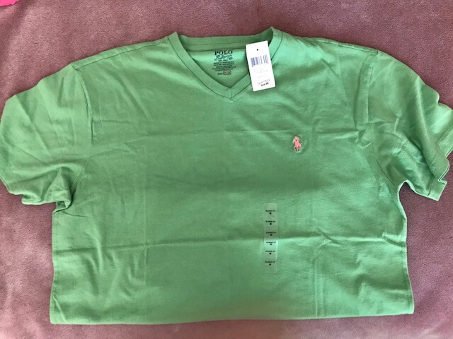 NWT***RALPH LAUREN***TEE***MINT GREEN/PINK PONY***MEDIUM