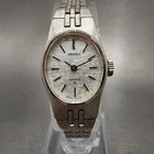 Seiko Watch Women 17mm Silver Dial Silver Tone Manual Oval 17-7230 Runs