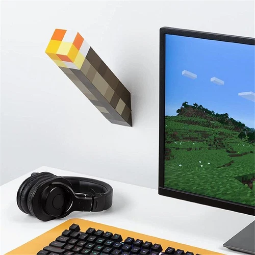 Minecraft Building Block Game Torch Lamp 4 Colors LED Mood Light Rechargeable - Picture 8 of 13
