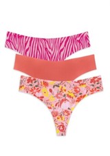 No Boundaries Junior's Freecut 3-Pack Thongs Panties Multicolor Multi-Size NEW
