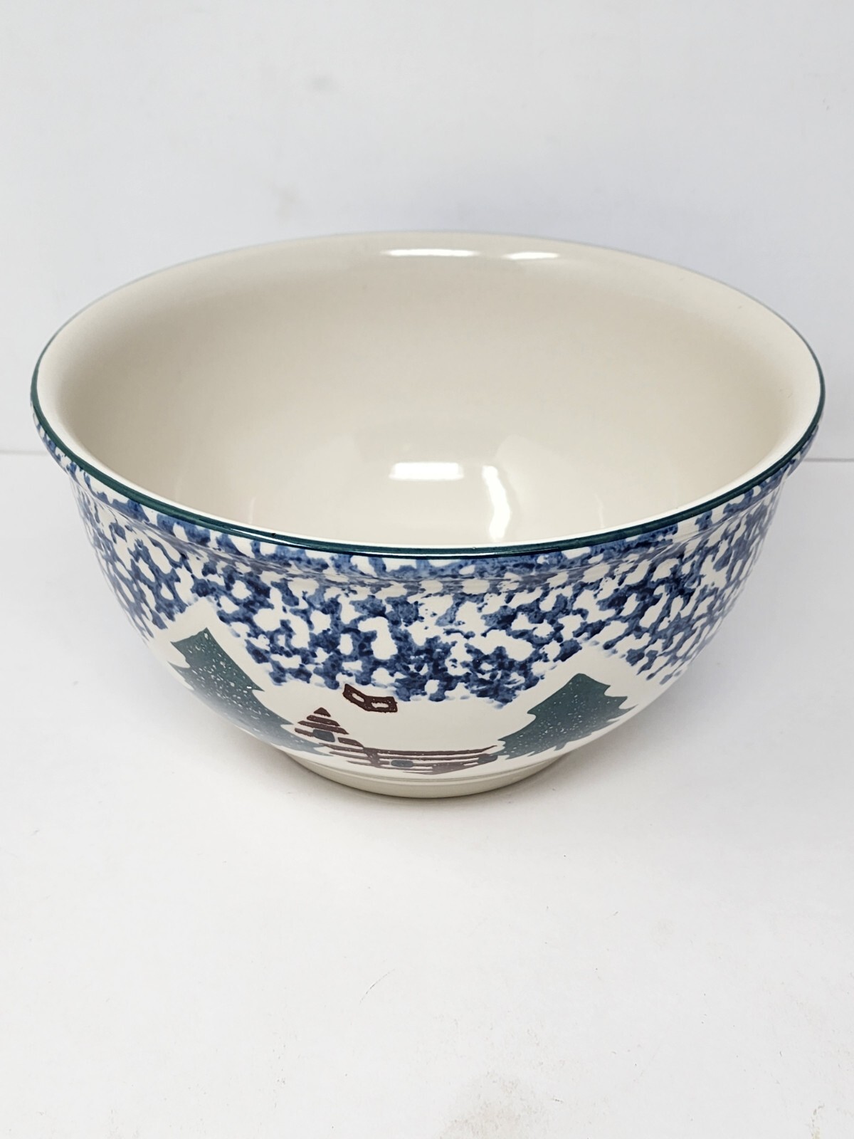 Tienshan Folkcraft Cabin In The Snow Large Mixing Serving Bowl 3 Qt 10 3/4"