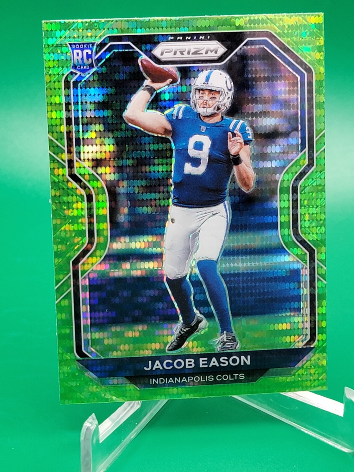 2020 Prizm Jacob Eason RC #331 Neon Green Pulsar Prizm Rookie Indianapolis Colts