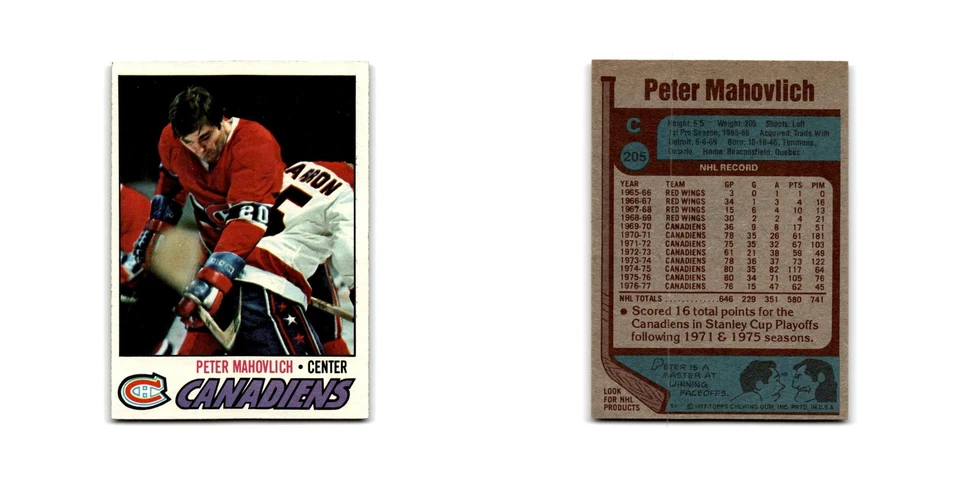 1977 Topps Pete Mahovlich Montreal Canadiens #205 - Image 3 of 3