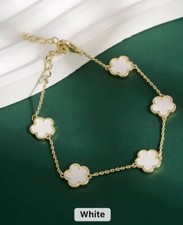 Five Leaf Clover Bracelet 18k Gold Plated Waterproof Stainless Steel