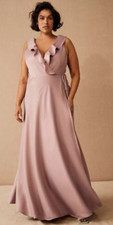 BHLDN LILAC SMOKE Tansy Satin Charmeuse Maxi Dress, US 6, UK 10
