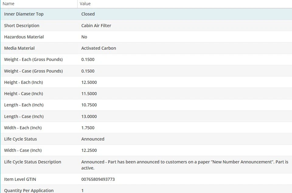 Filtro de aire de cabina WIX para HYUNDAI ELANTRA GT 2013-2017 Foto 4 de 4