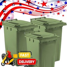 Image of Standard Size Green 240L Rubbish Waste Recycling Wheelie Bin With Lid & Wheels