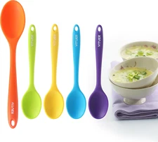 5PCS Silicone Serving Spoons Set, Vituer Heat Resistant Kitchen Spoons for Cooki