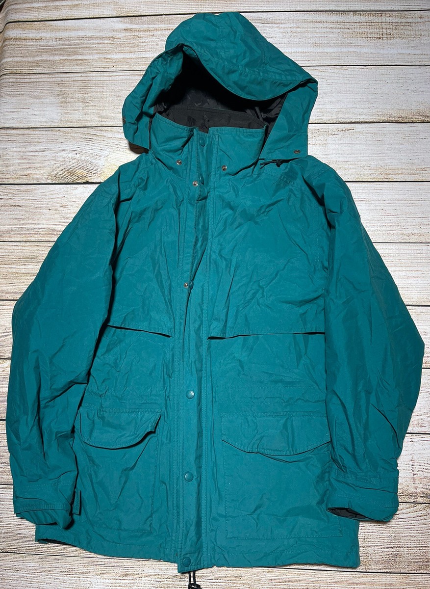 VTG 90's Eddie Bauer Gore-Tex Hooded Green Jacket Mens Medium | eBay