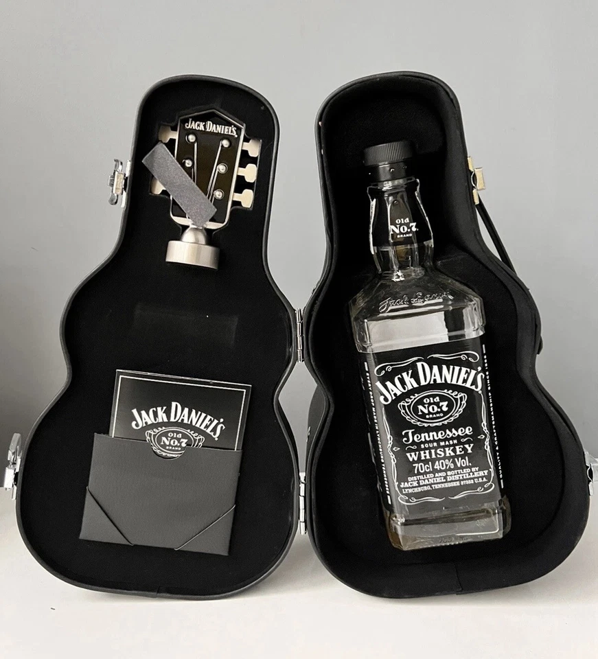 Jack Daniel's Whiskey Limited Edition Guitar Case W/EMPTY Bottle & Stopper - Image 2 of 4
