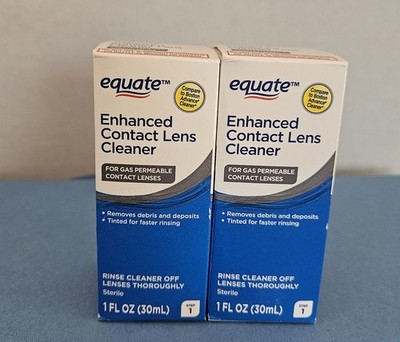 LOT OF 2 --  Equate Enhanced Contact Lens Cleaner, Step 1, 1 Oz. Exp:  07/01/28