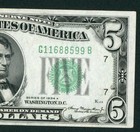 $5 1934 ((AU)) Federal Reserve Note ** DAILY CURRENCY (2nd of 2 consecutive) — photo 1