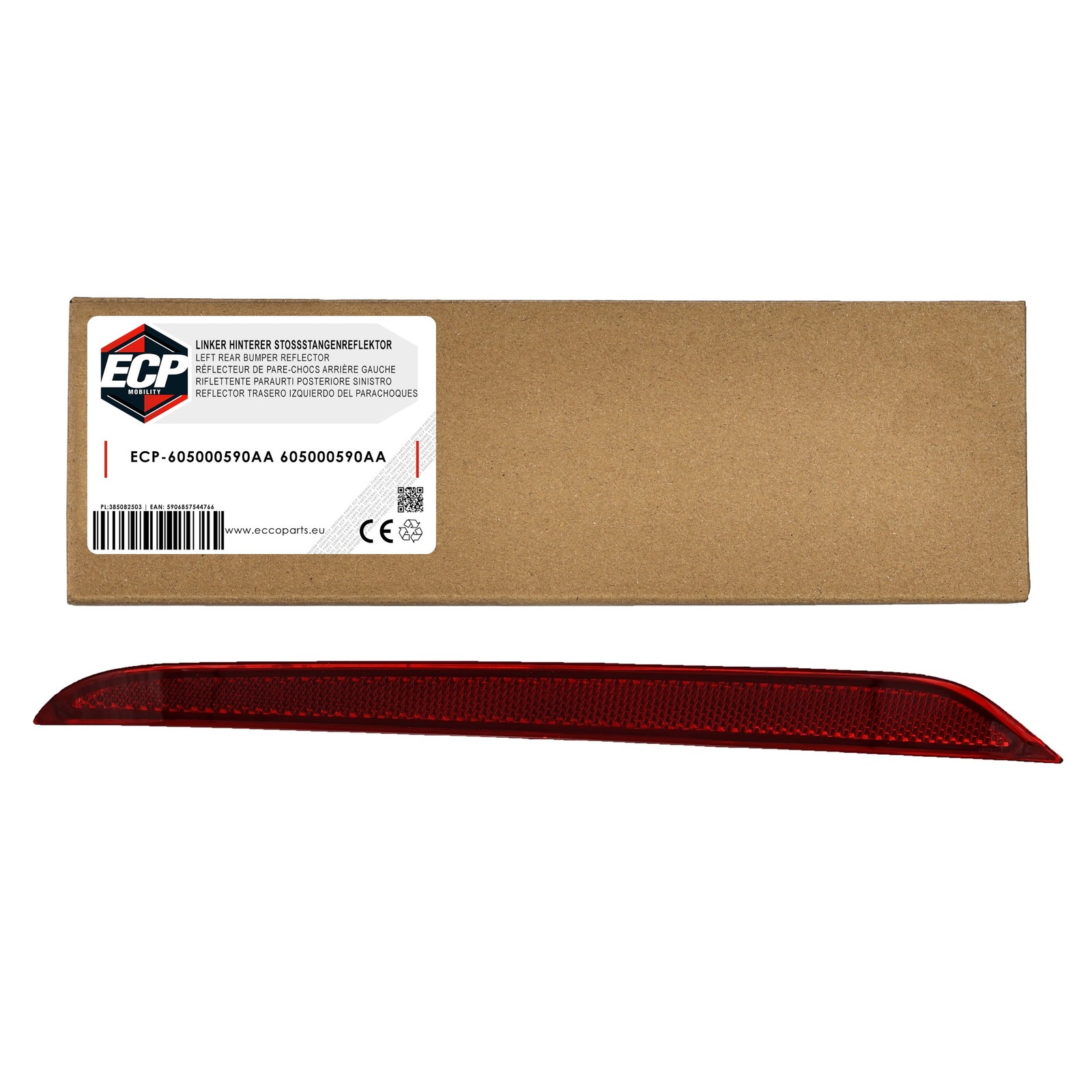 Réflecteur arrière gauche pour Chery Omoda 5 C5 2025 rouge d'origine
