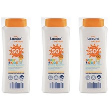 3x200ml Lacura Sun SPF 50+ Baby & Kids Sensitive Sun Lotion 28.48 per litre