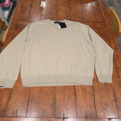 l.g. cashmere by chow mens sweater NWT Size XL Beige