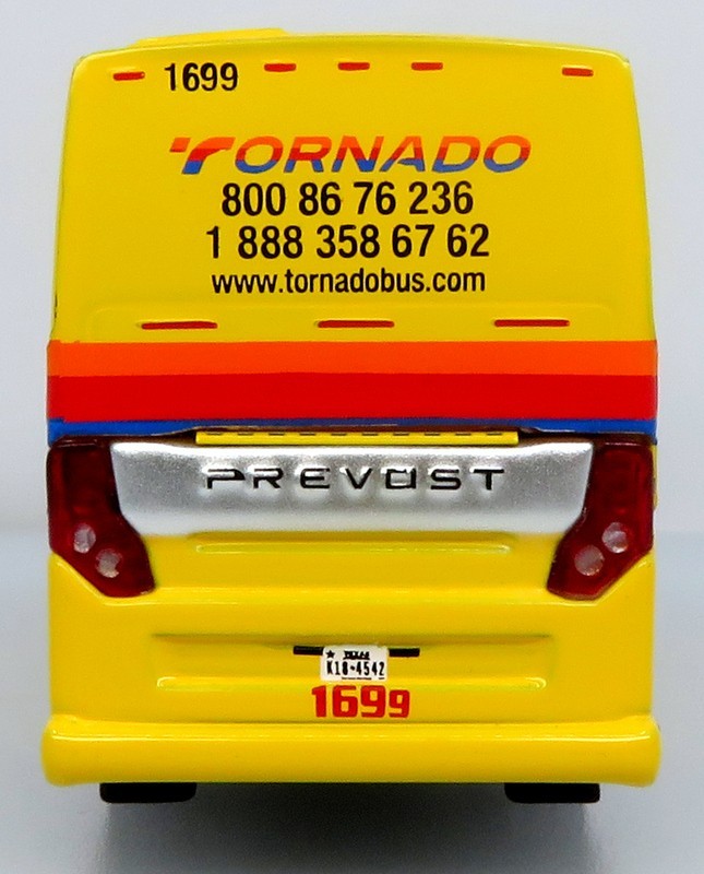 Prevost H3-45 Coach: Tornado Bus Company 1:87 Diecast Model Bus