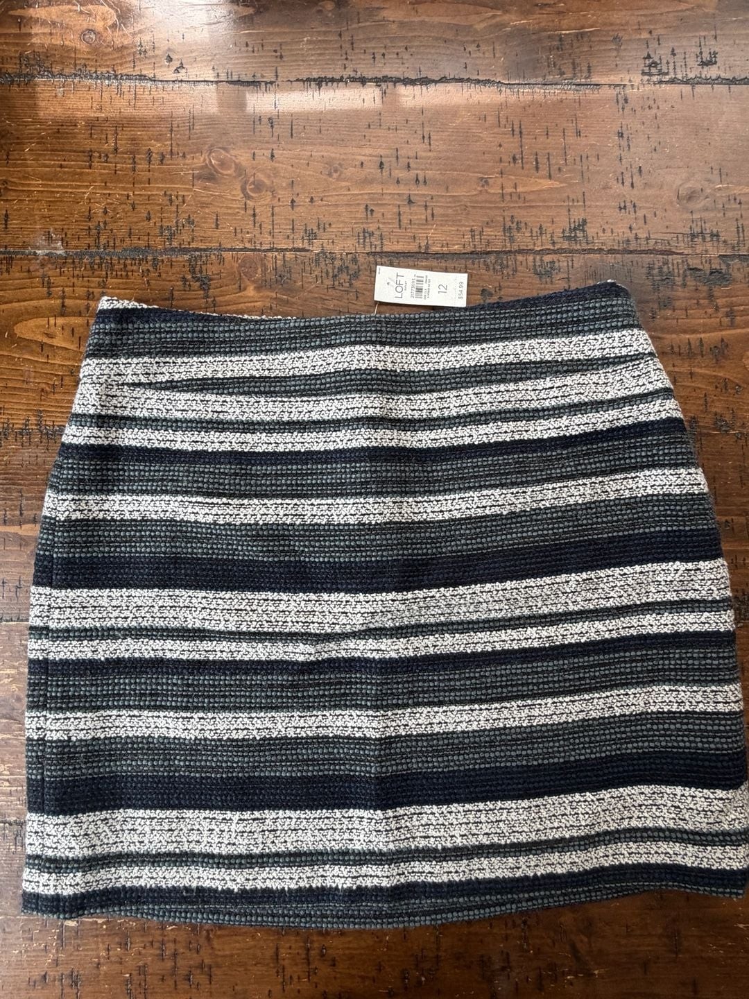 LOFT Outlet Striped Tweed Mini Skirt Size 12