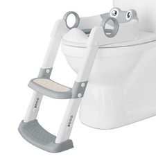 Potty Training Seat with Adjustable Height Step Stool Ladder Anti-Slip Pads for