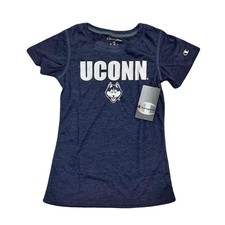 UConn Huskies Girls Blue Polyester Sports T-Shirt by Champion Youth Sizes XS-XL