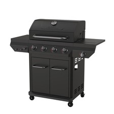 Propane Gas Grill 4 Burner with Side Burner Graphite Black Electronic Ignition