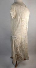 Original 1920's Cream Lace Flapper Dress   Embroidered Net
