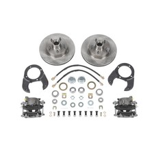 Front Disc Brake Kit 5 On 4.5 Drilled Slotted Rotors For 1937-48 Ford Spindles