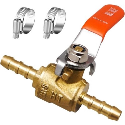 1/4 Inch Fuel Shut Off Valve Mini Brass Barb Ball Valve for Gas Water Air Hose