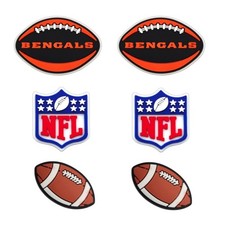 NFL Cincinnati Bengals Football Team Shoe Charms - 6 Pieces