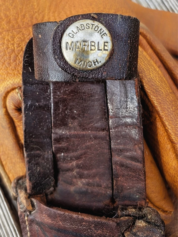 MUY BONITO CUCHILLO DE CAZA VINTAGE 1915 CANICAS GLADSTONE CIERVO BOWIE Y FUNDA Foto 3 de 4