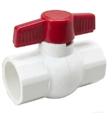 (5) pack 1-1/4" PVC Compact Ball Valve White Sch. 40 Slip x Slip ~FREE SHIPPING~